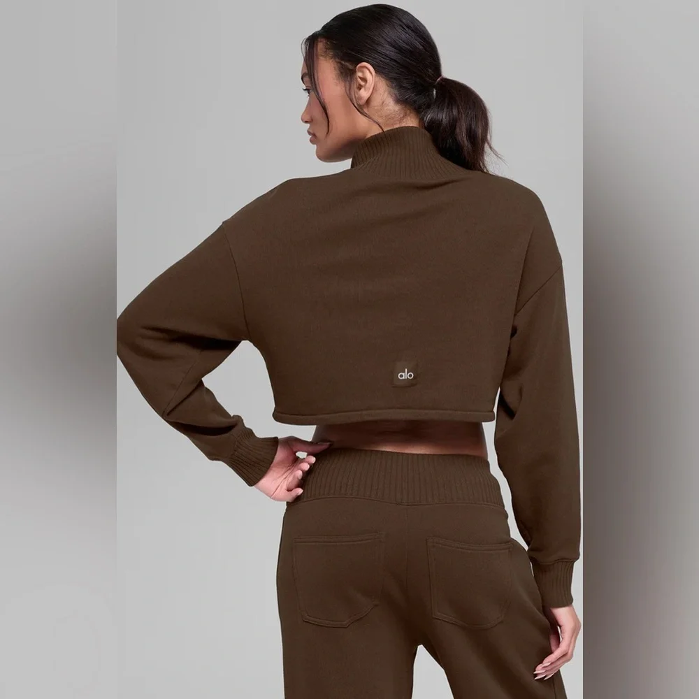 Alo Yoga Cropped Serenity Coverup Expresso S